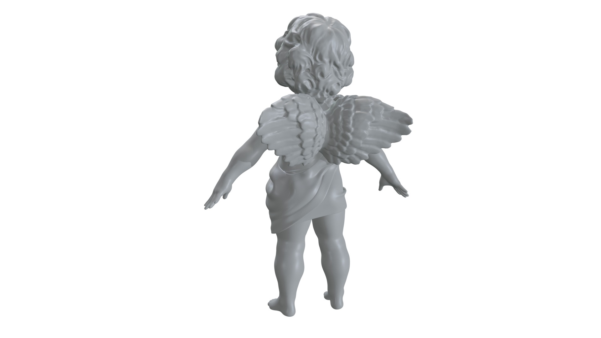 cupid angel of a Valentine Day angel sculpture not for printing 3D model_23