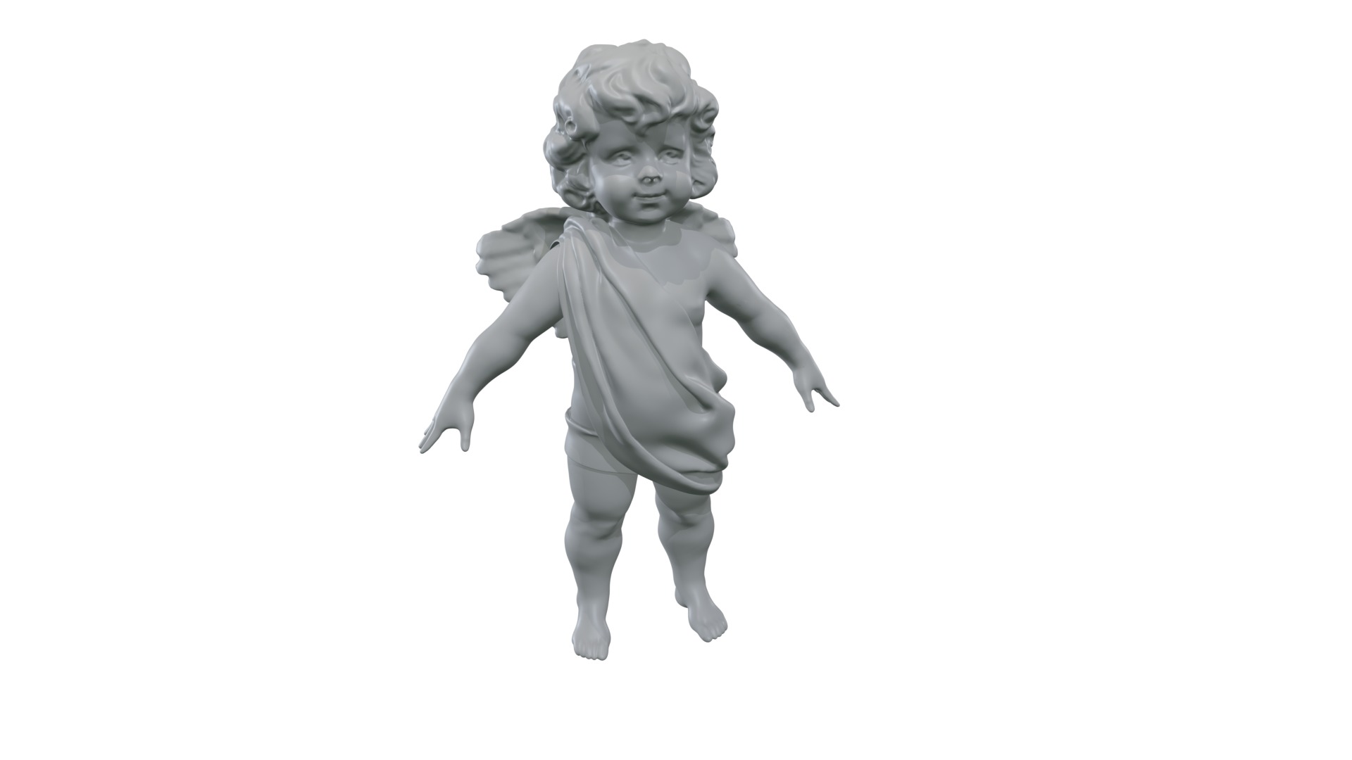 cupid angel of a Valentine Day angel sculpture not for printing 3D model_18