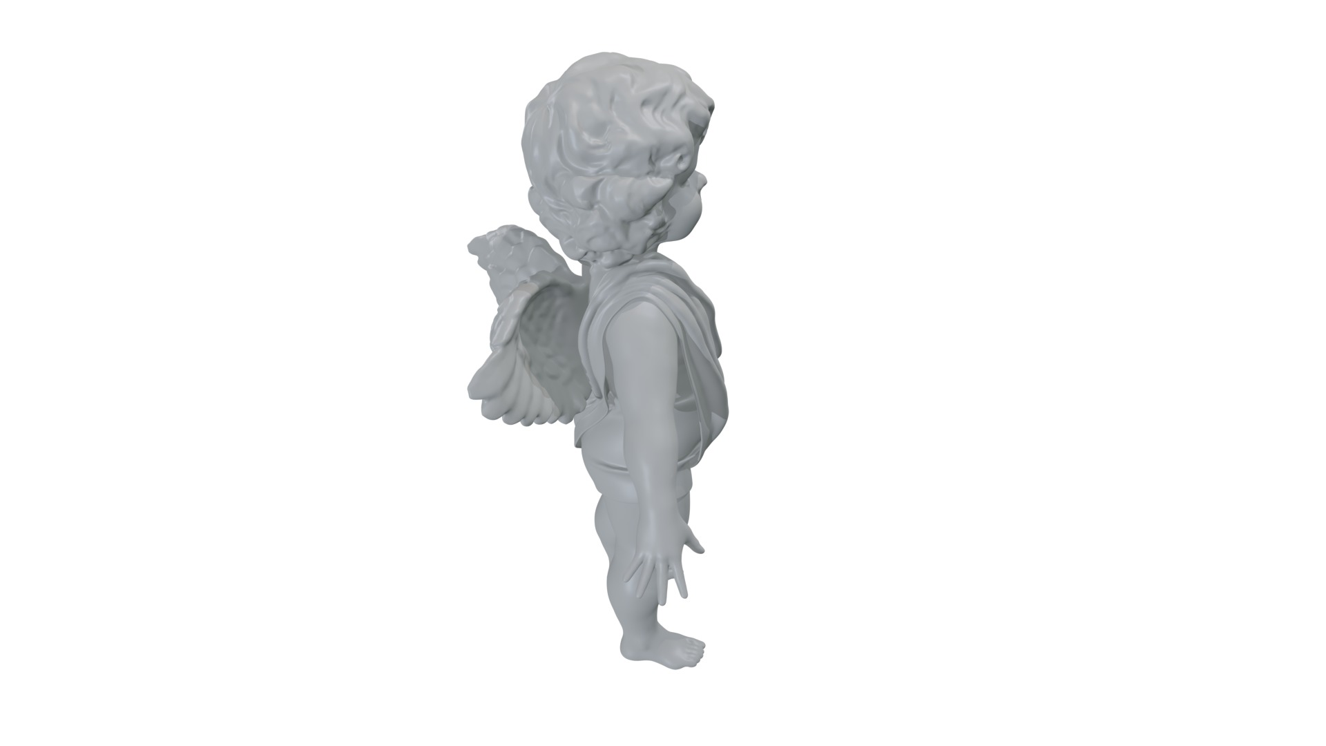 cupid angel of a Valentine Day angel sculpture not for printing 3D model_13