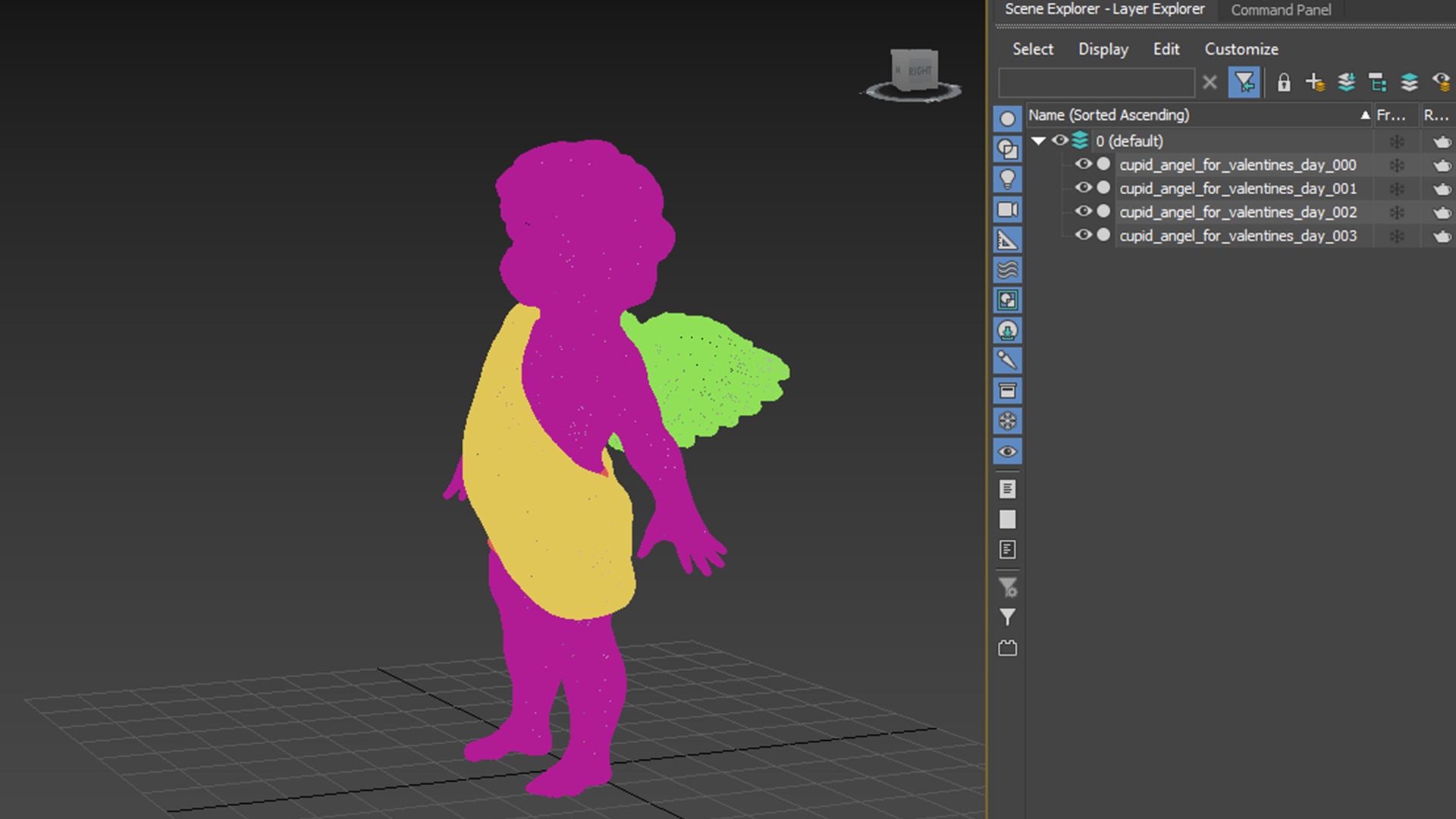 cupid angel of a Valentine Day angel sculpture not for printing 3D model_15