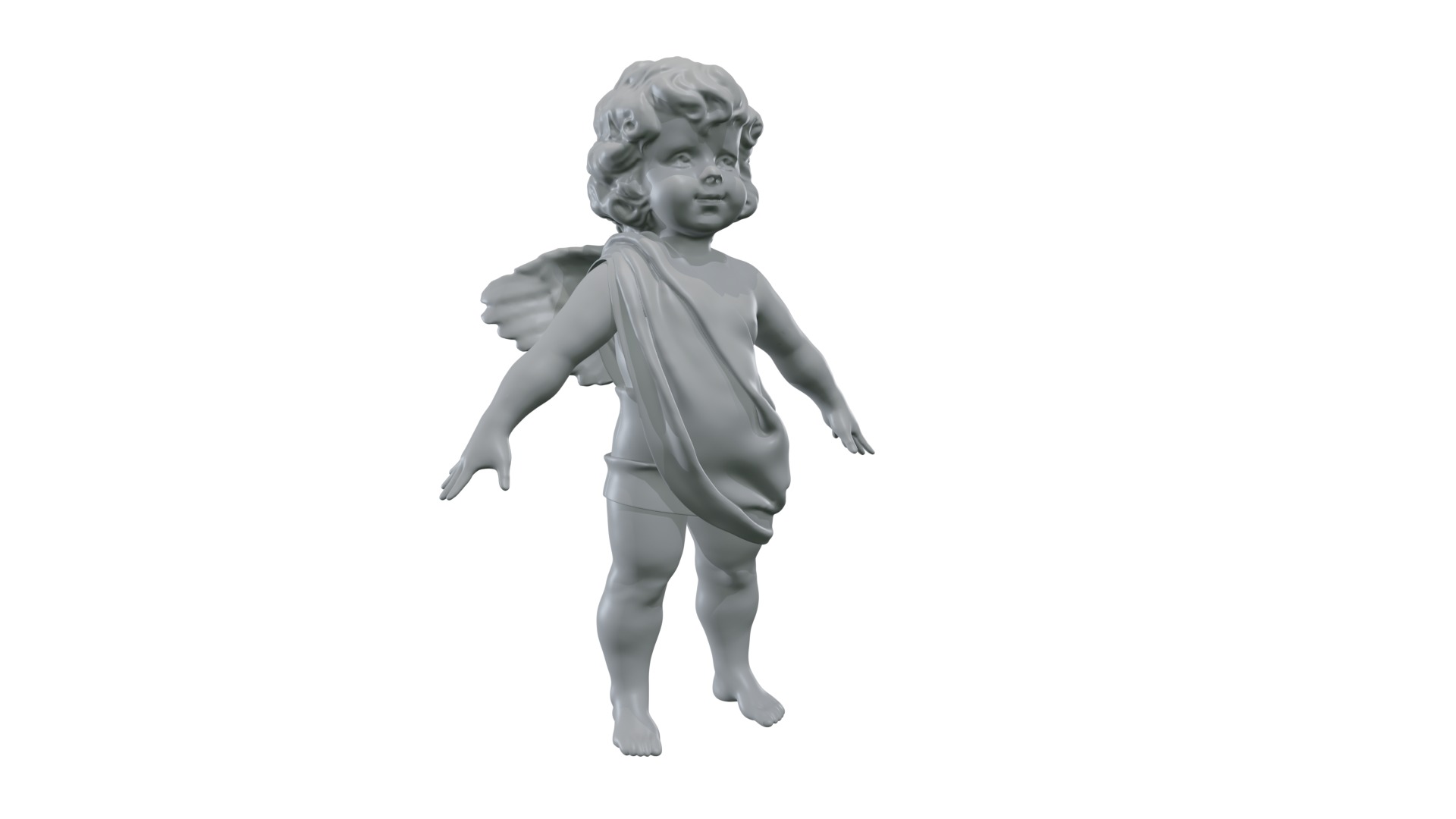 cupid angel of a Valentine Day angel sculpture not for printing 3D model_4