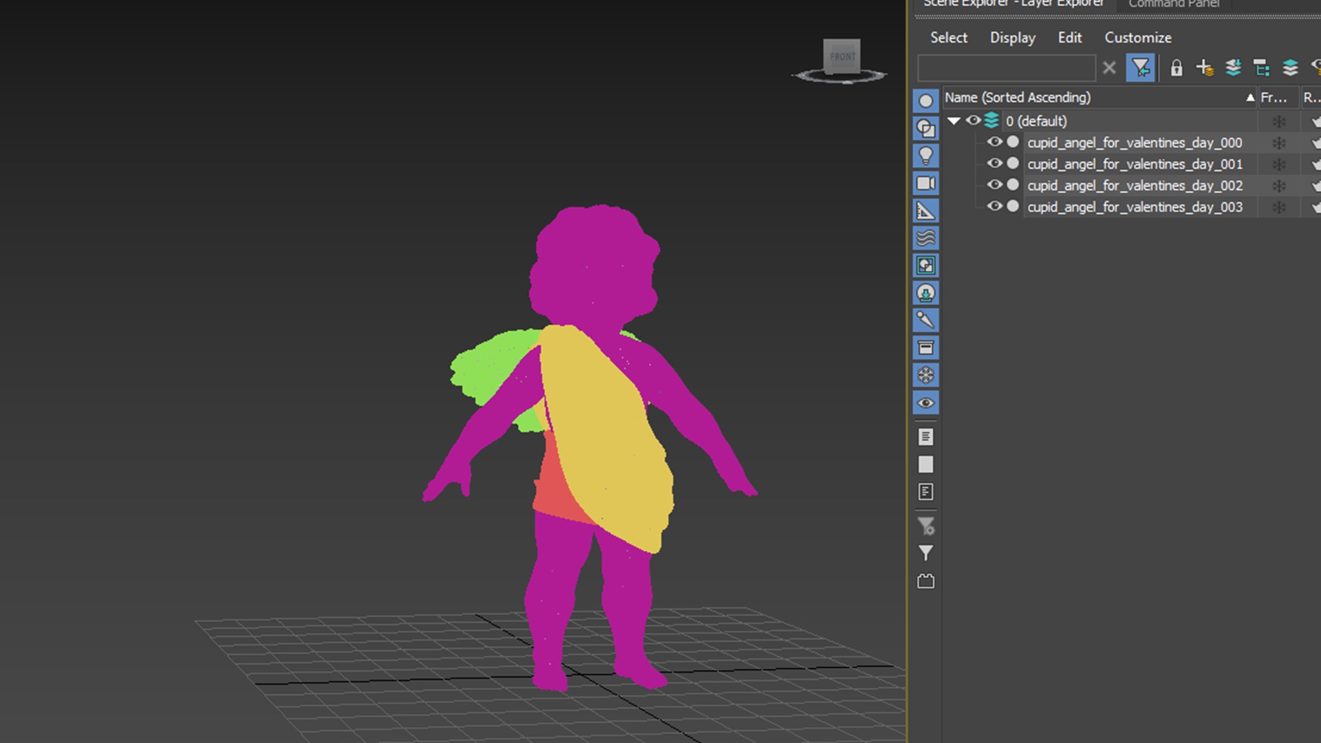 cupid angel of a Valentine Day angel sculpture not for printing 3D model_17