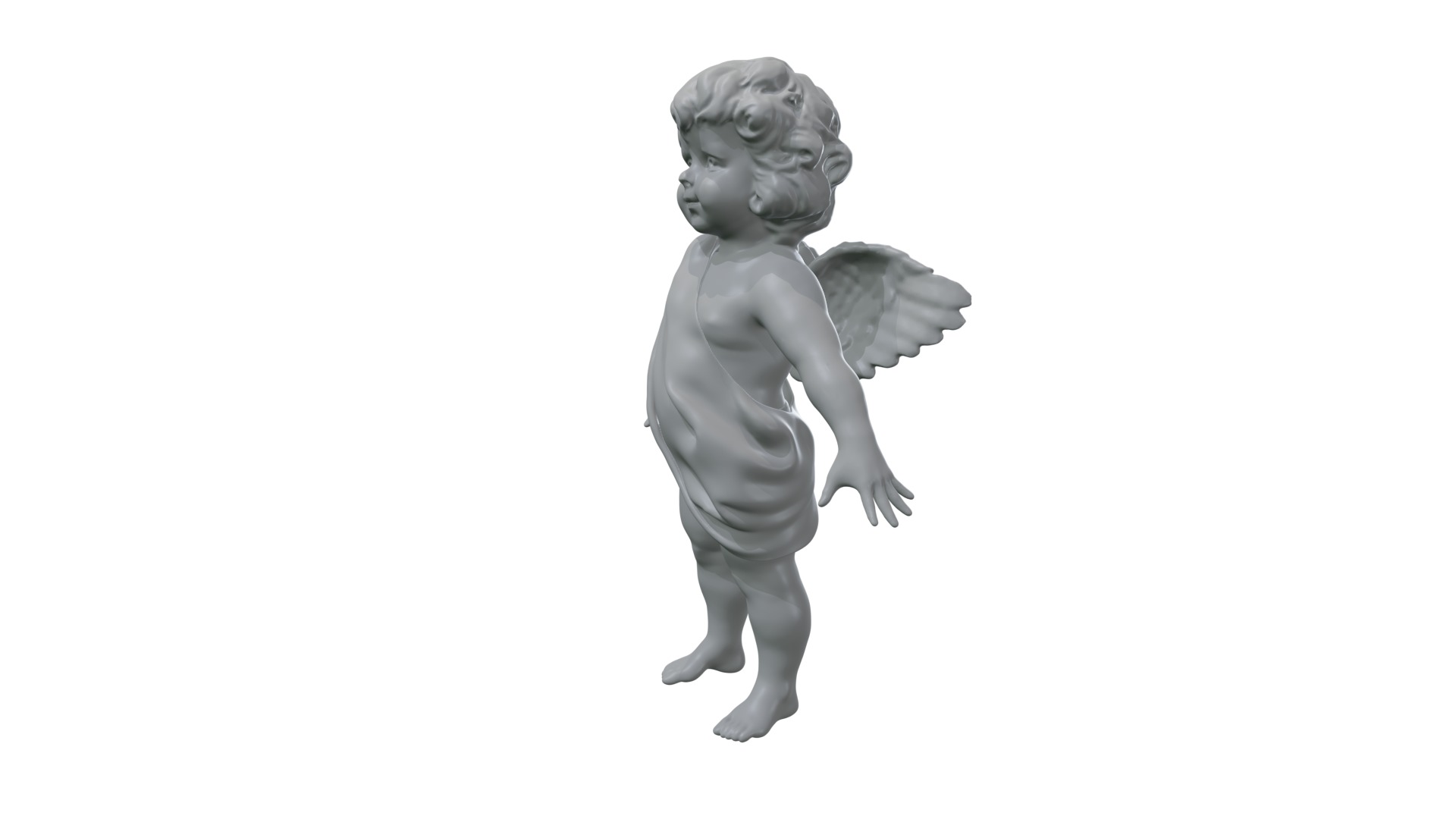 cupid angel of a Valentine Day angel sculpture not for printing 3D model_5