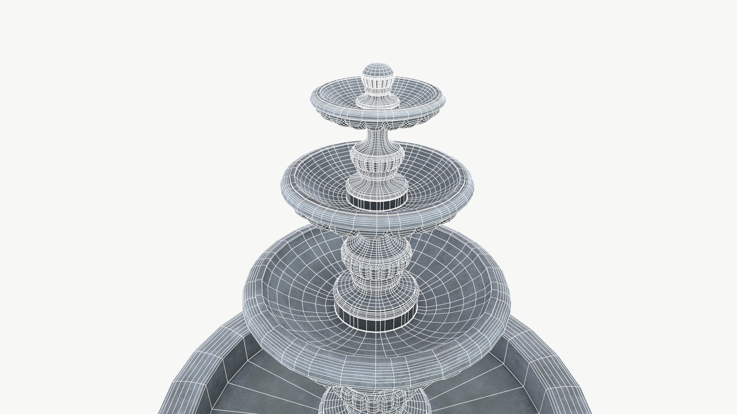 Fountain Low-poly 3D model_7