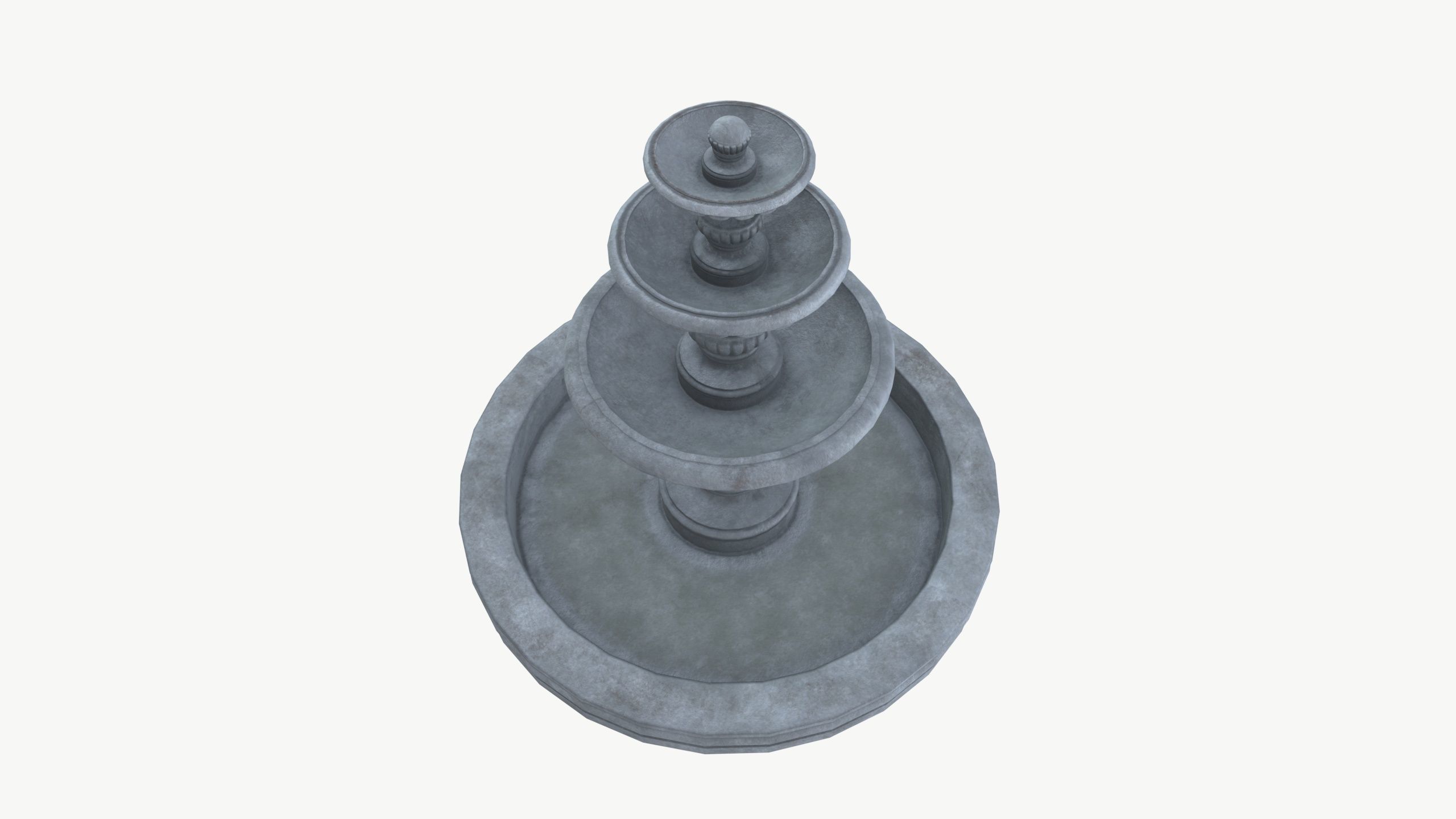 Fountain Low-poly 3D model_2