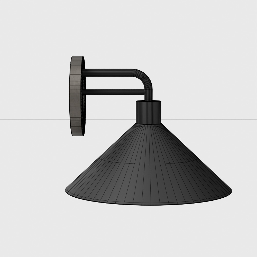 Andre Black Wall Sconce Light Low-poly 3D model_1