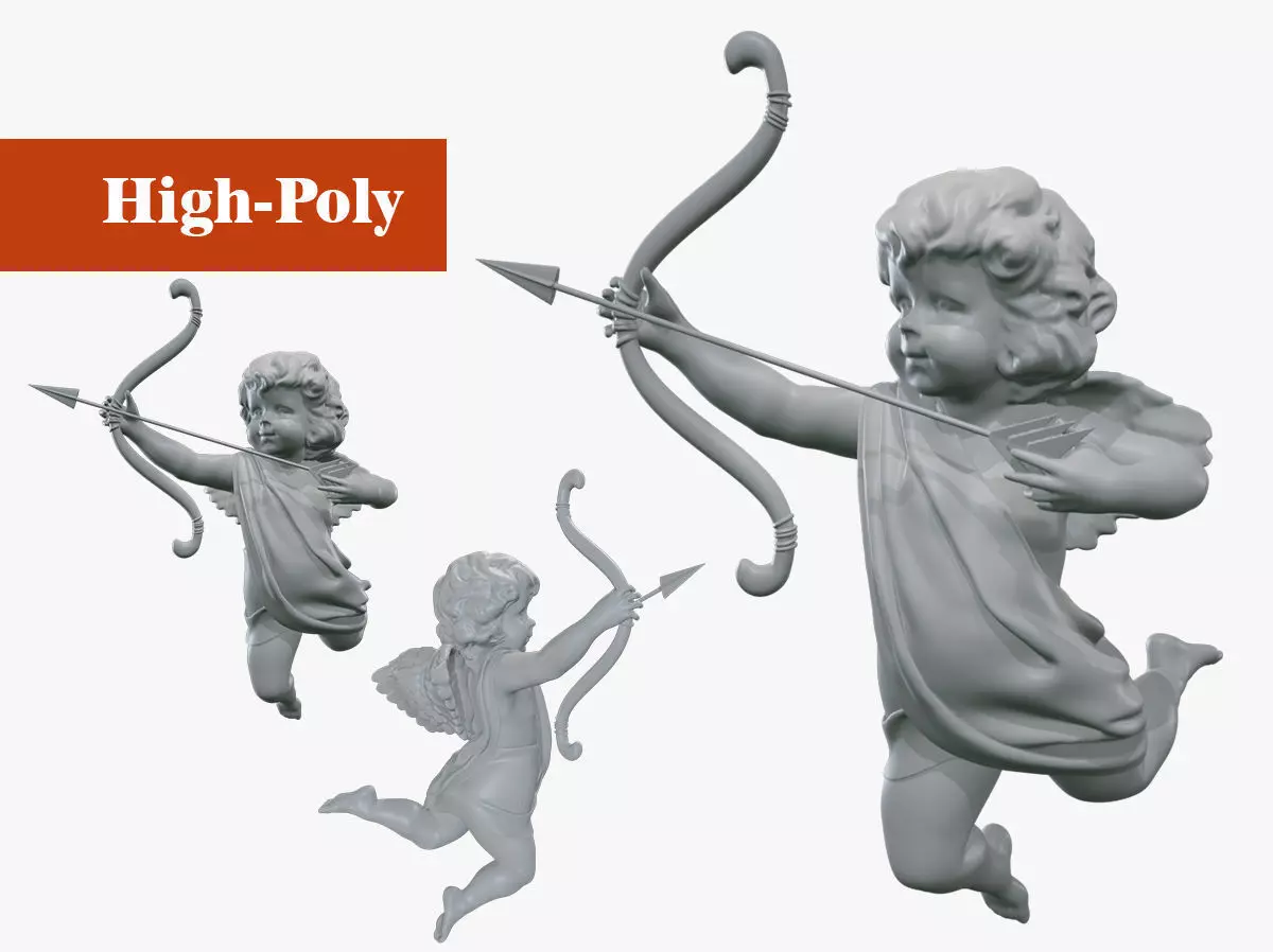 cupid angel for a Valentine Day angel sculpture not for printing 3D model