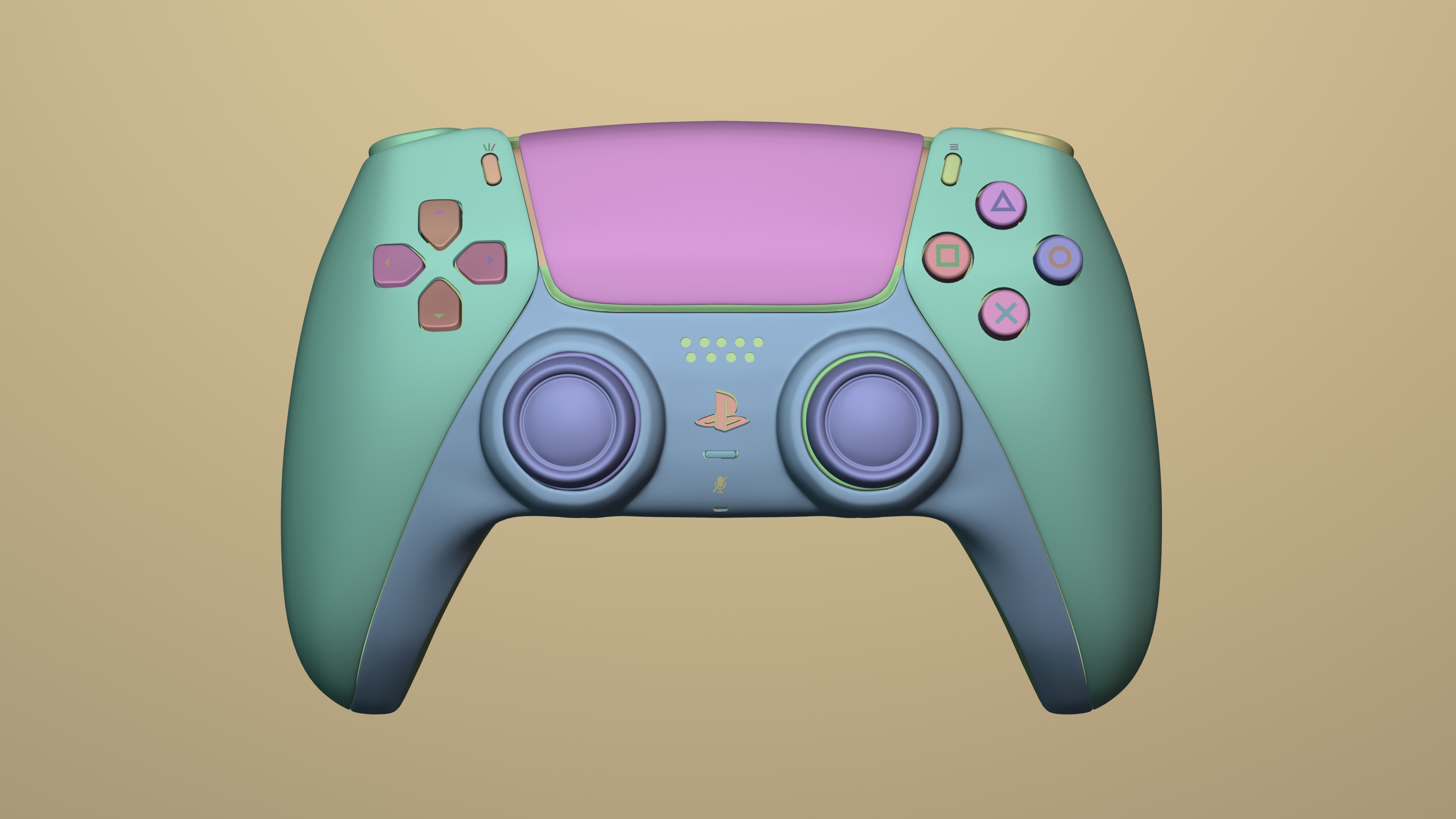 Black Ps5 Controller 3D model_4