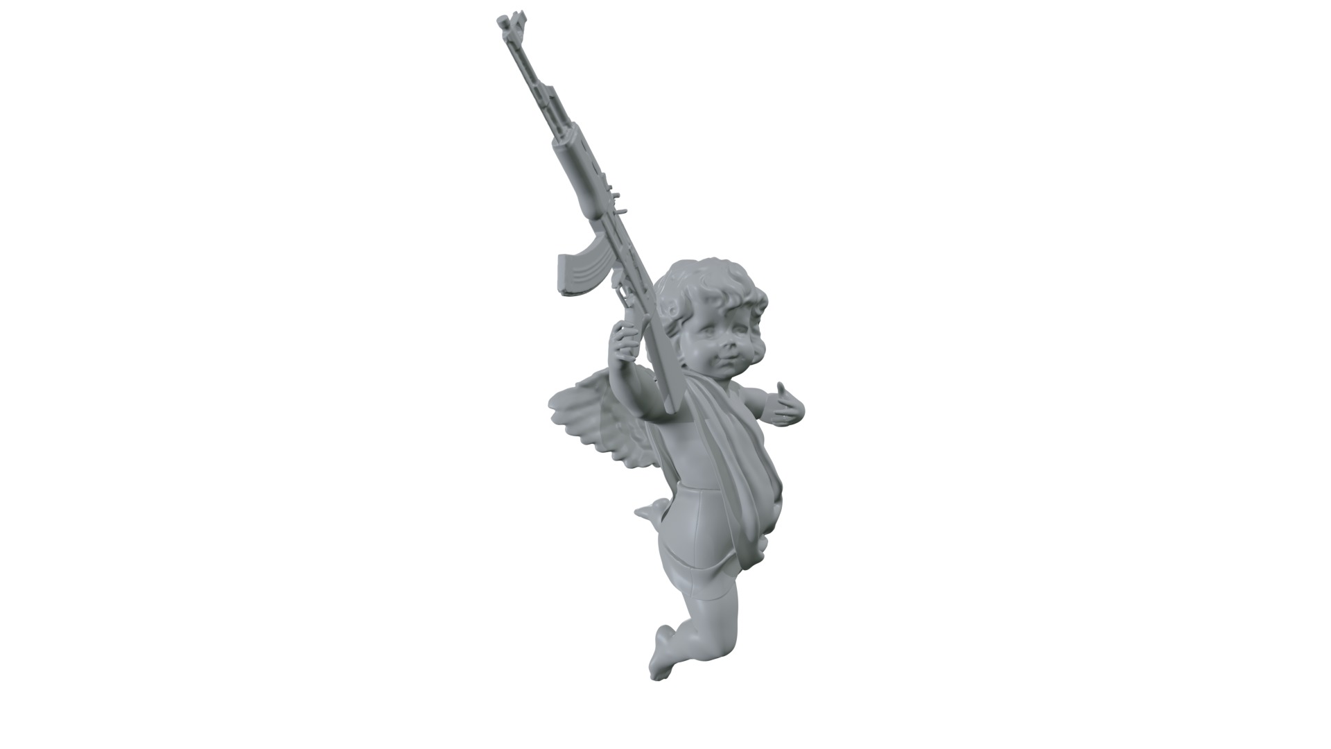 cupid angel for a Valentine Day angel sculpture not for printing 3D model_12