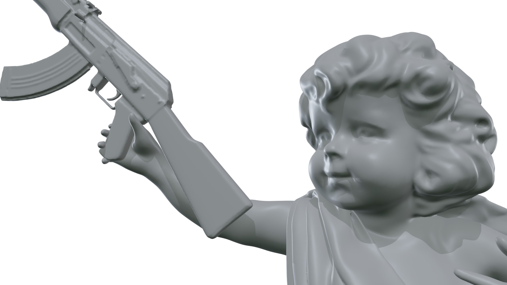 cupid angel for a Valentine Day angel sculpture not for printing 3D model_14