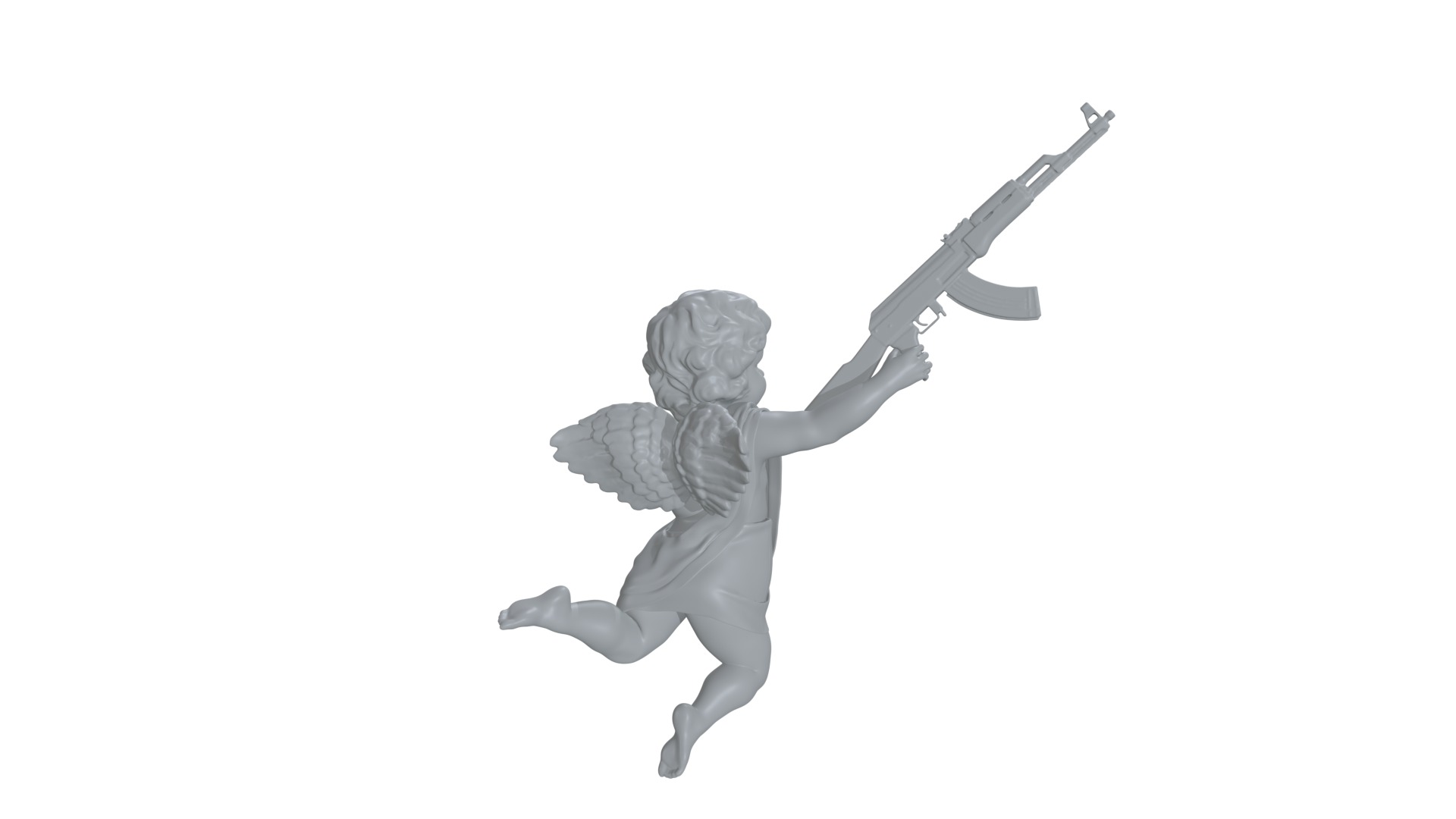 cupid angel for a Valentine Day angel sculpture not for printing 3D model_7
