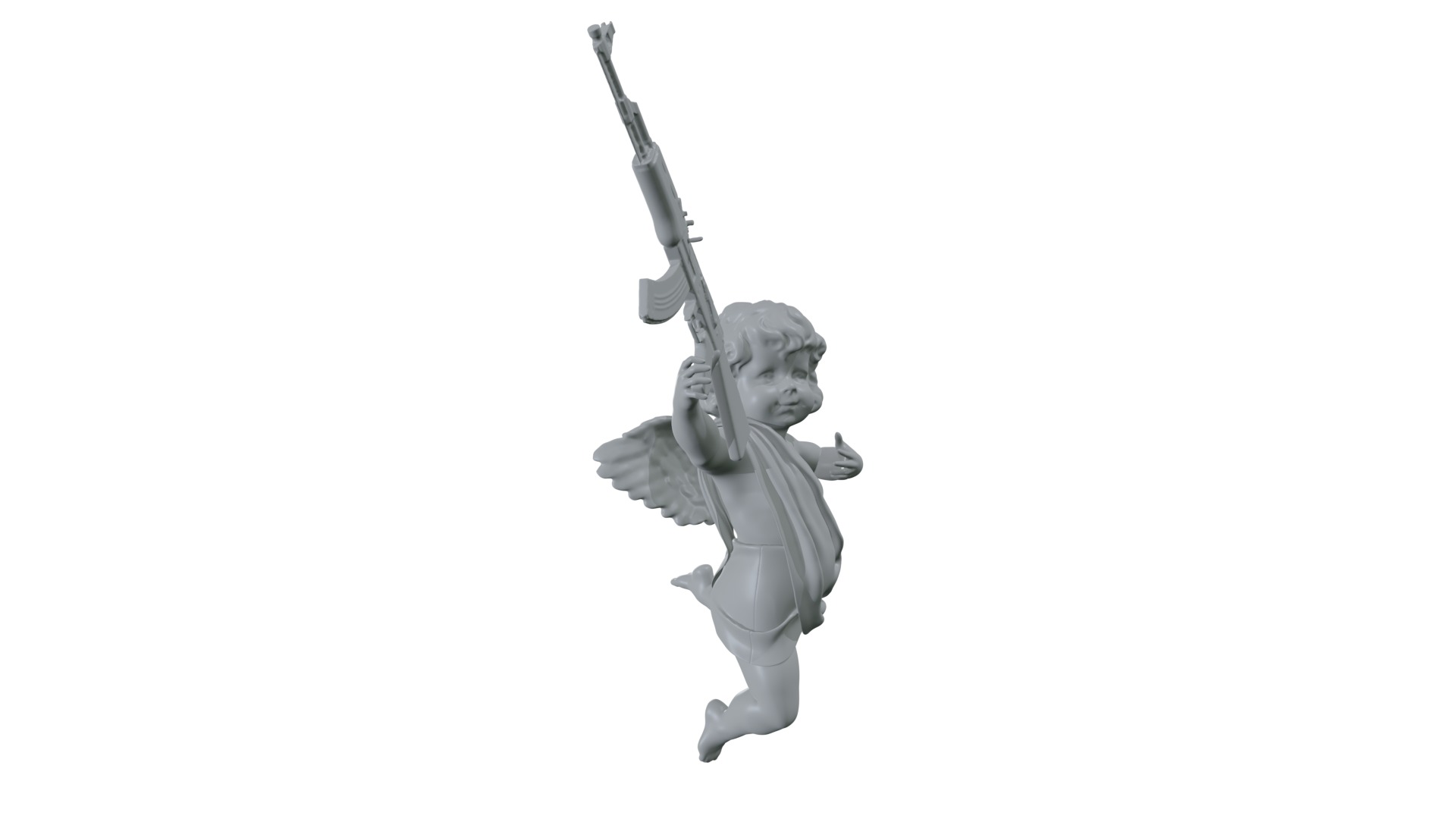 cupid angel for a Valentine Day angel sculpture not for printing 3D model_5