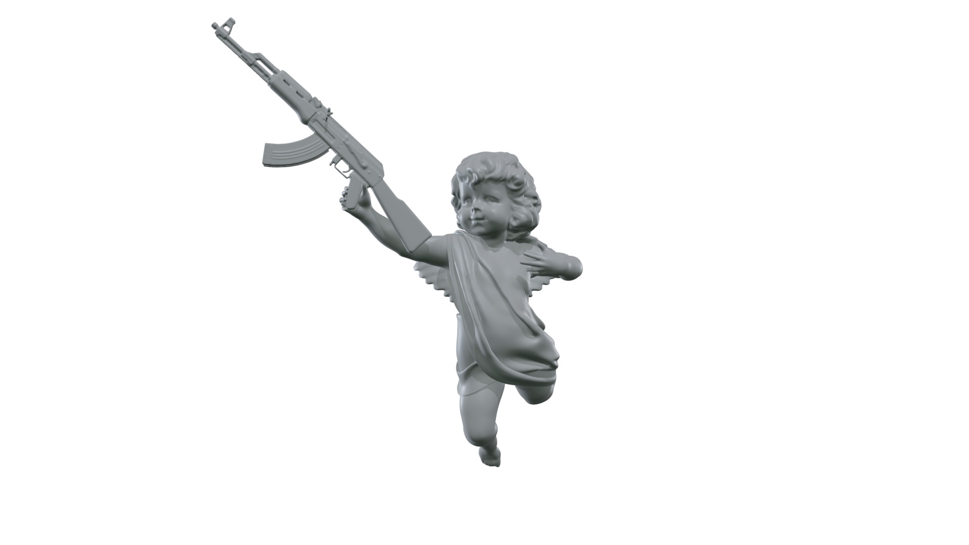 cupid angel for a Valentine Day angel sculpture not for printing 3D model_4