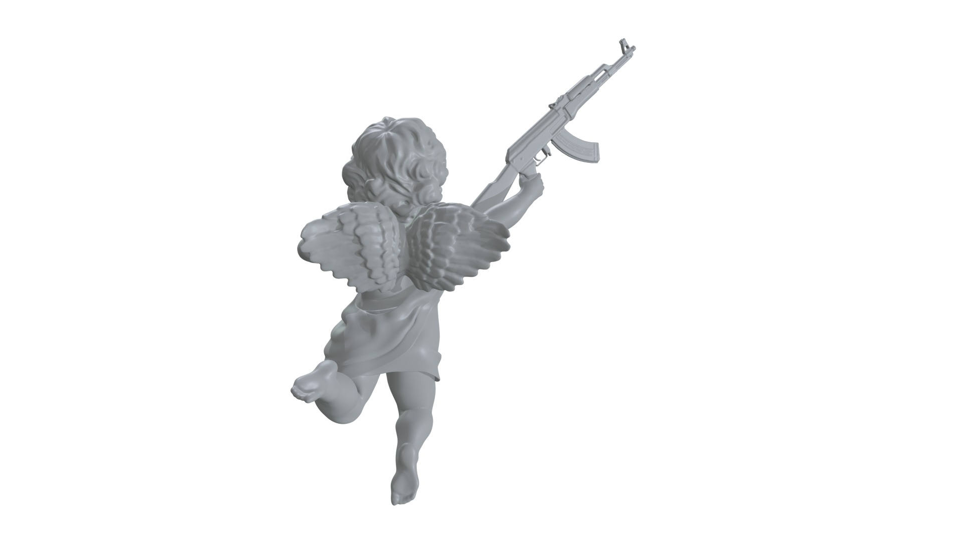 cupid angel for a Valentine Day angel sculpture not for printing 3D model_8