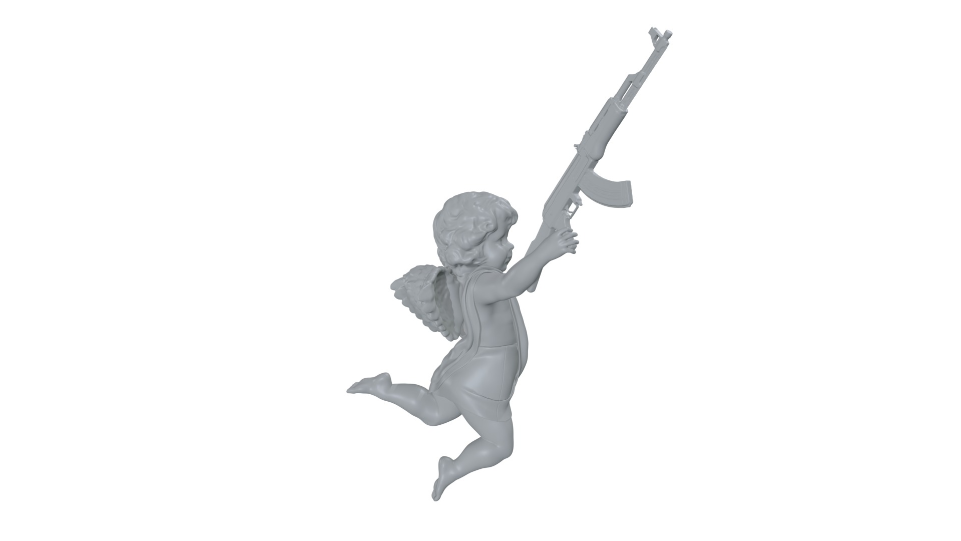 cupid angel for a Valentine Day angel sculpture not for printing 3D model_6