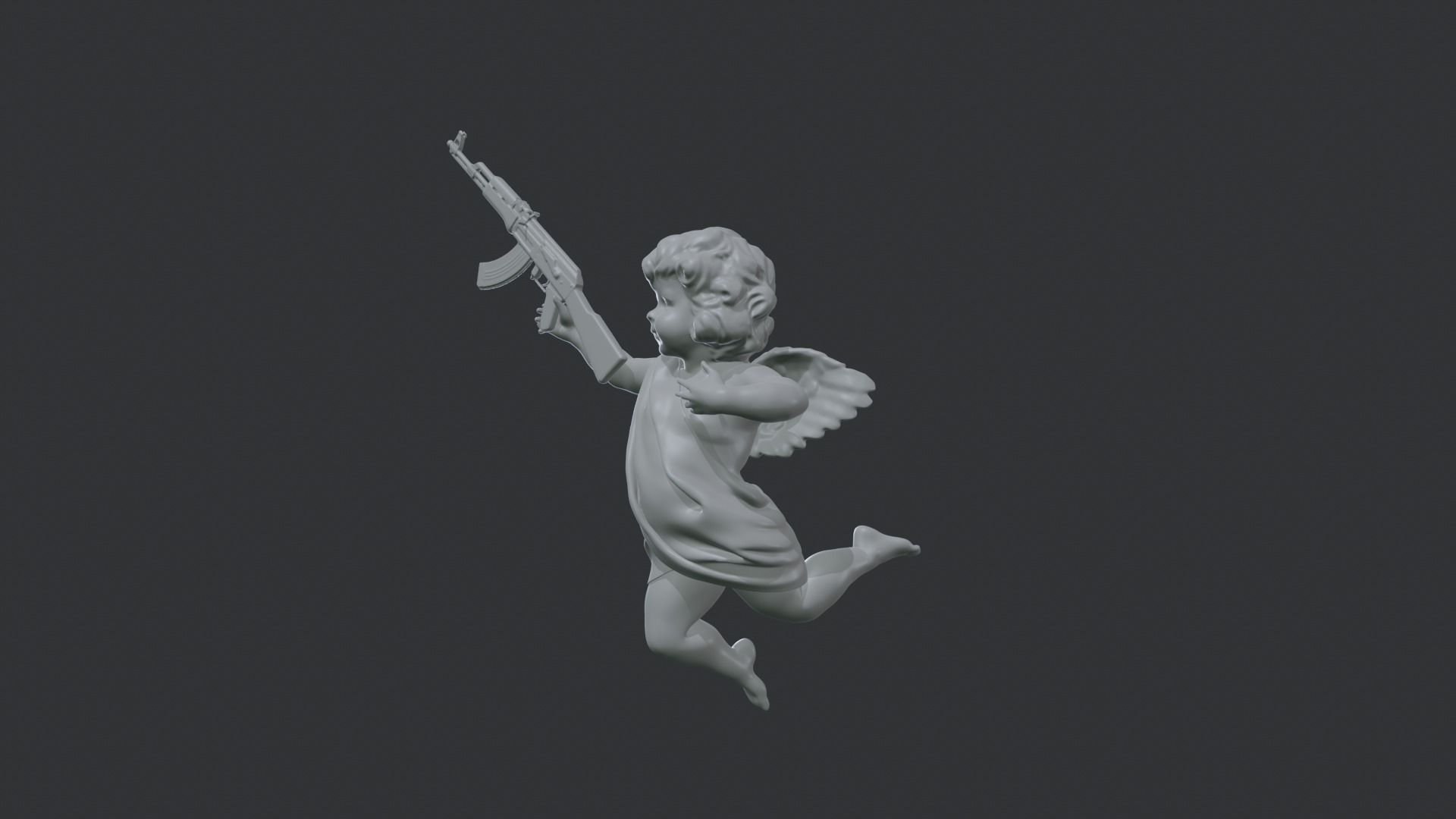 cupid angel for a Valentine Day angel sculpture not for printing 3D model_2