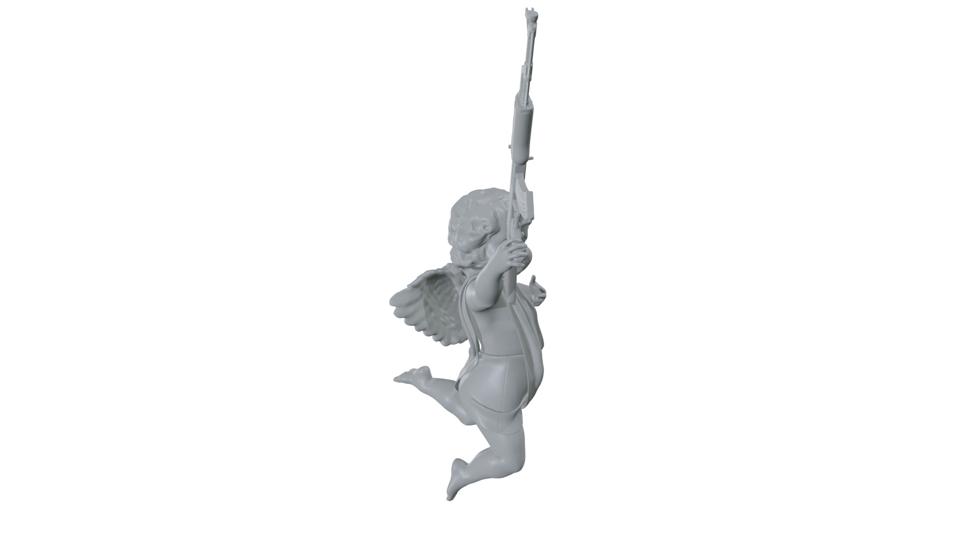 cupid angel for a Valentine Day angel sculpture not for printing 3D model_13