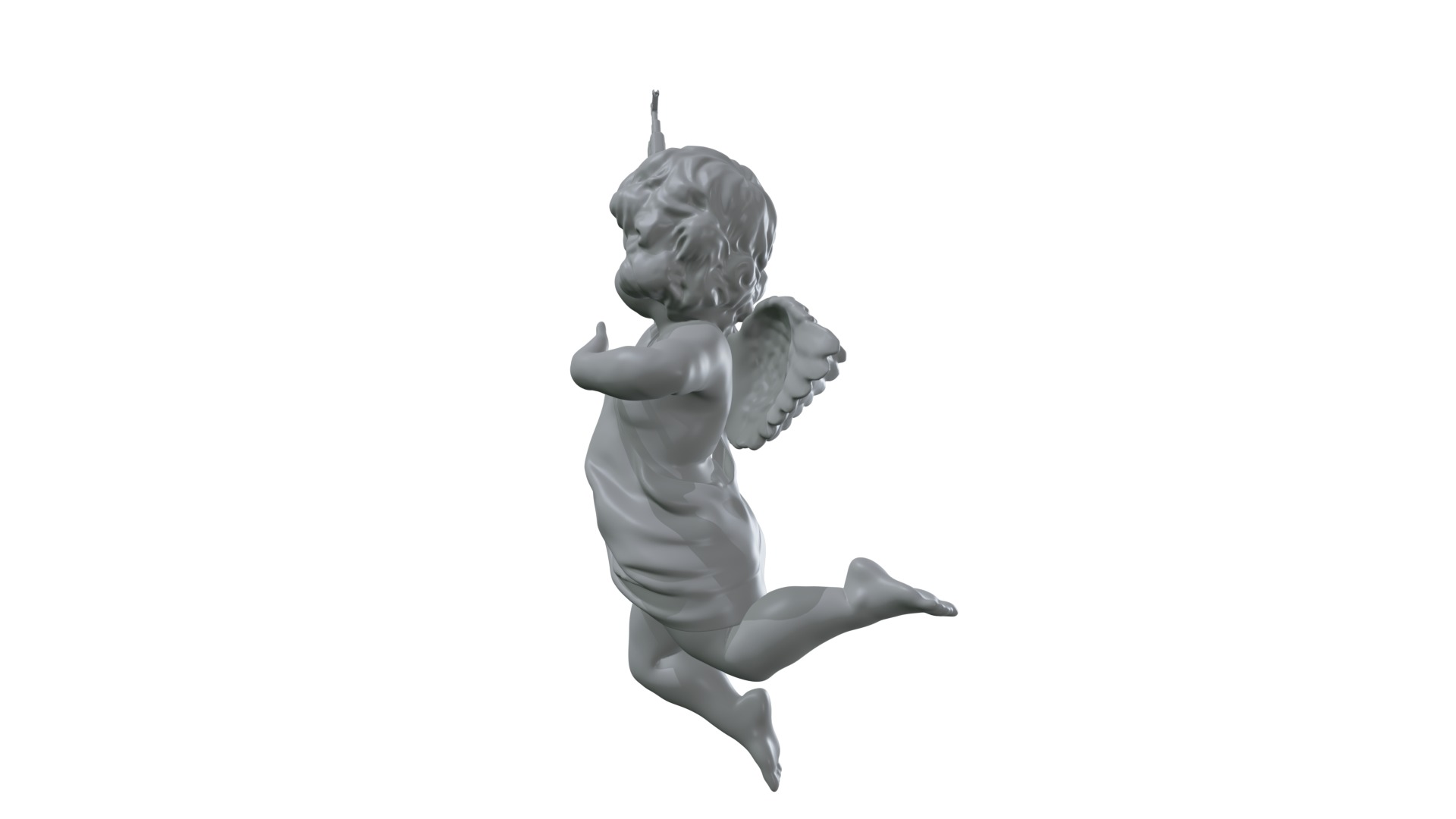 cupid angel for a Valentine Day angel sculpture not for printing 3D model_9