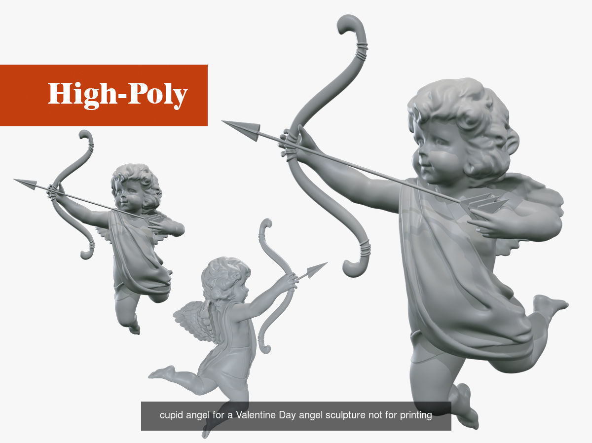 cupid angel high-poly three 3D models 3D Model Collection_3