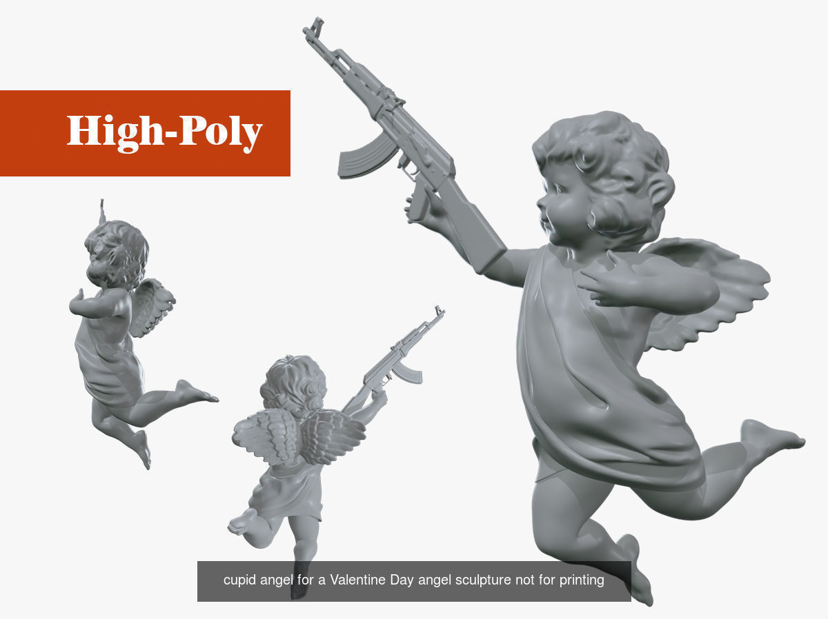 cupid angel high-poly three 3D models 3D Model Collection_4