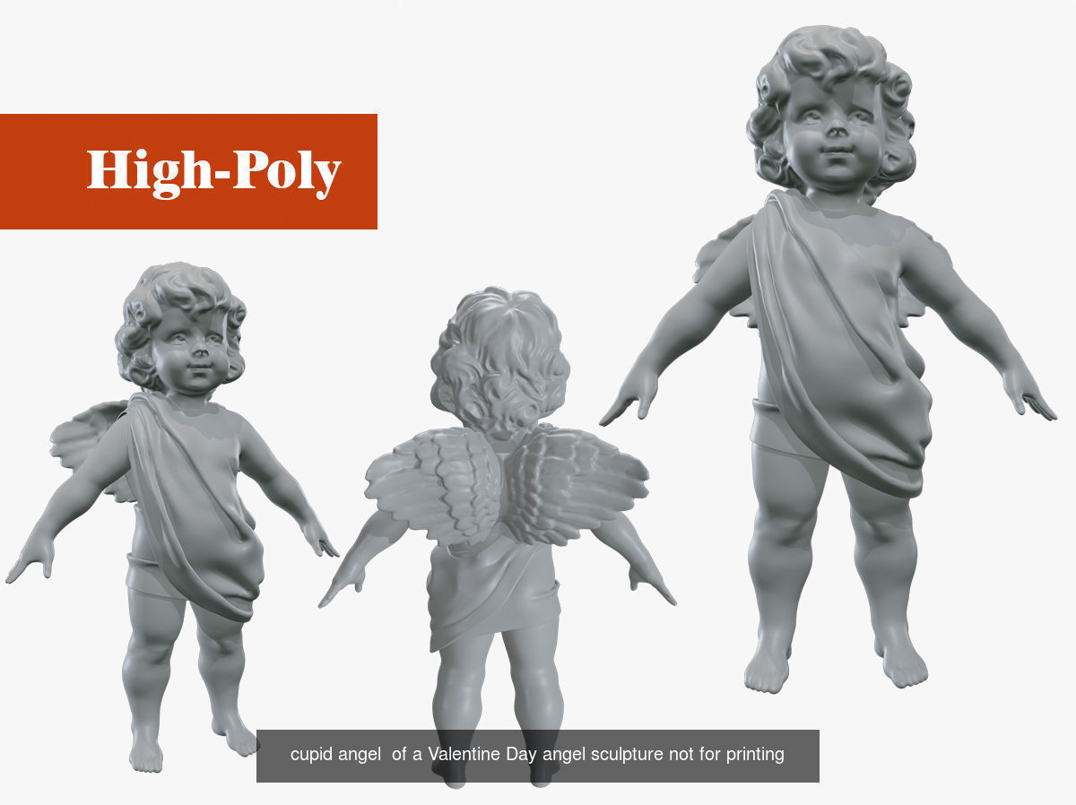 cupid angel high-poly three 3D models 3D Model Collection_2