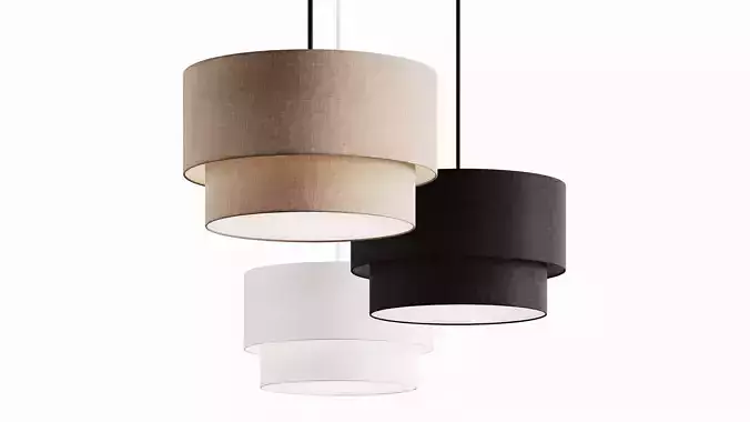 Modern Suspension Dual Drum Fabric Light