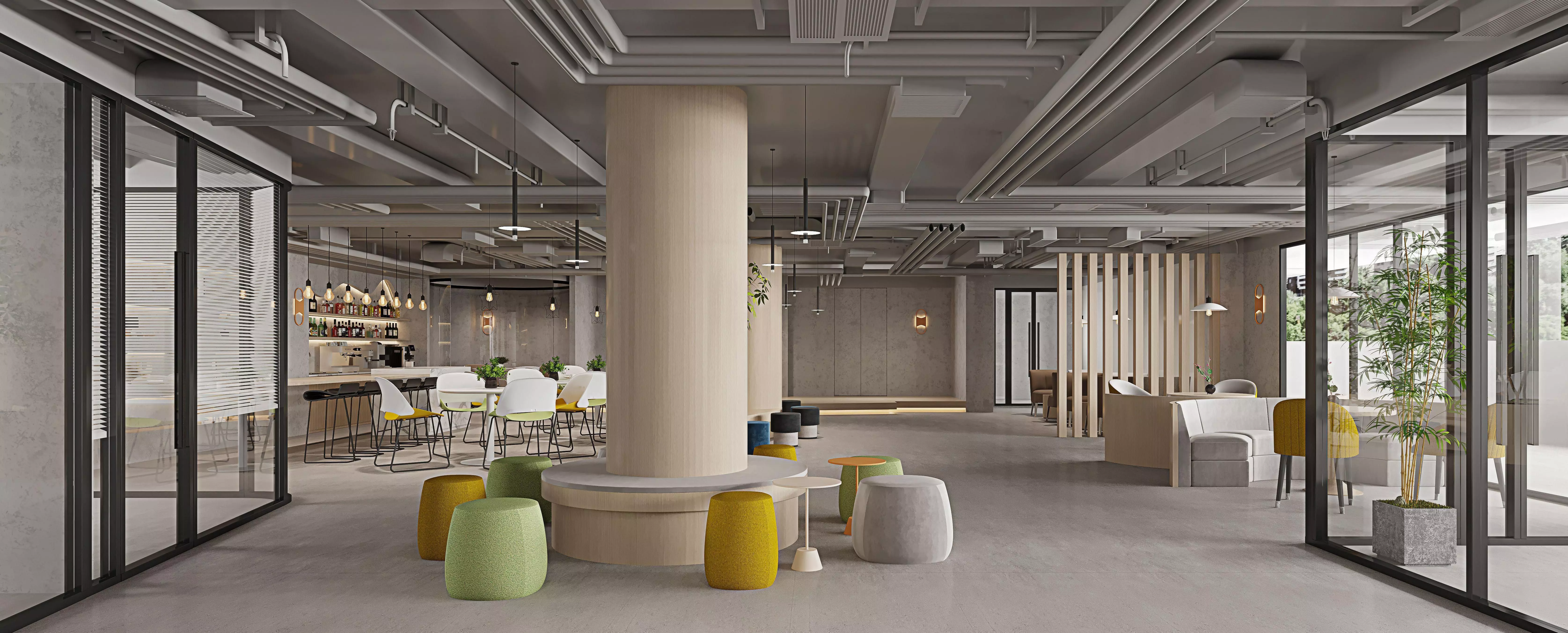 restaurant cafe interior 3D model_0