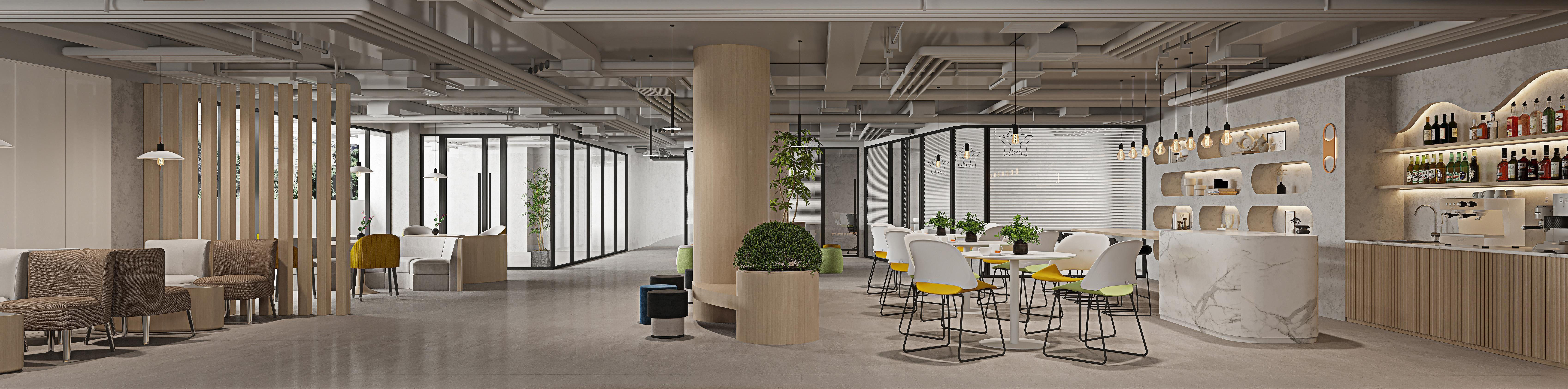 restaurant cafe interior 3D model_1