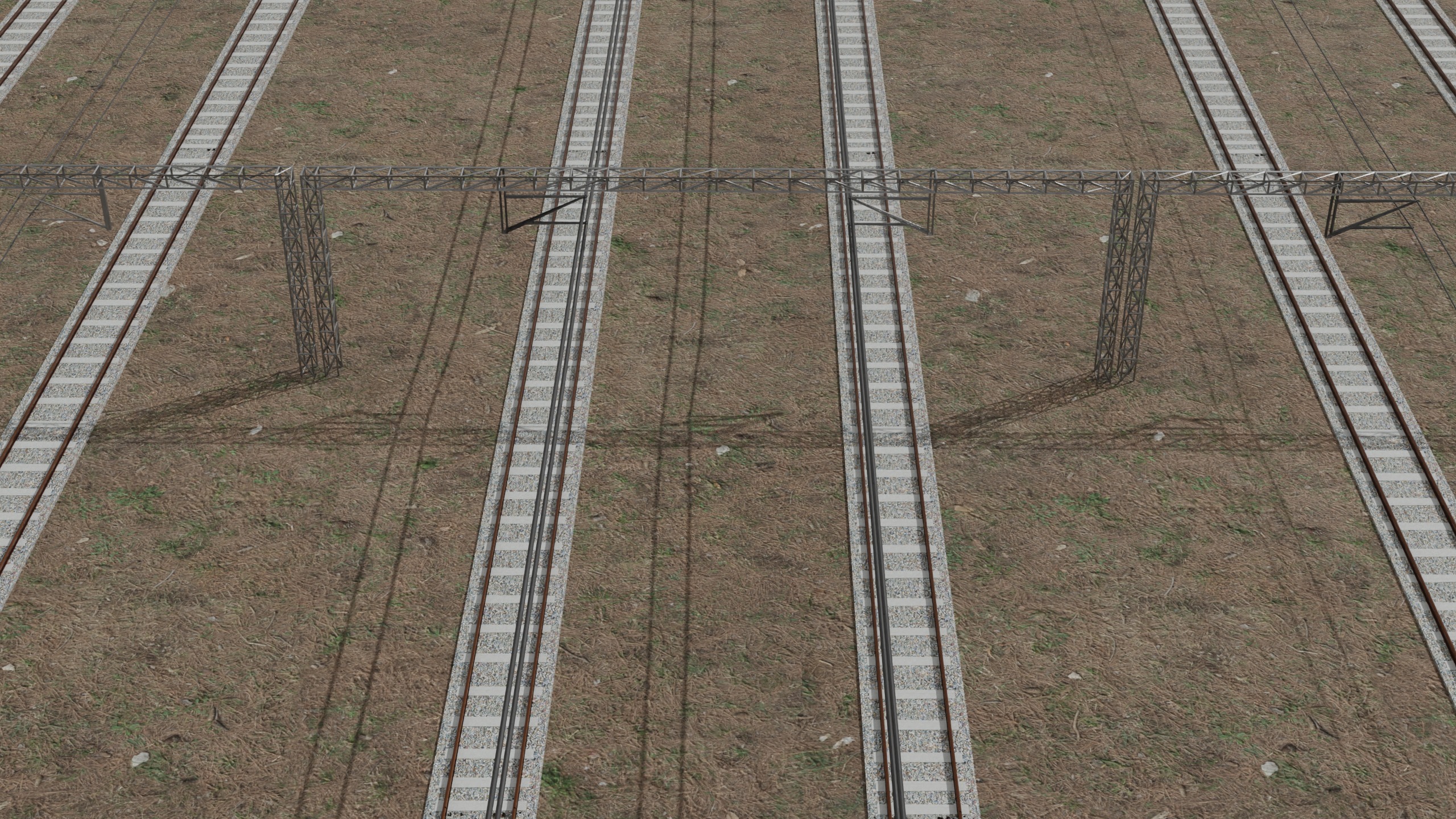 Railways Electric Post Low-poly 3D model_2