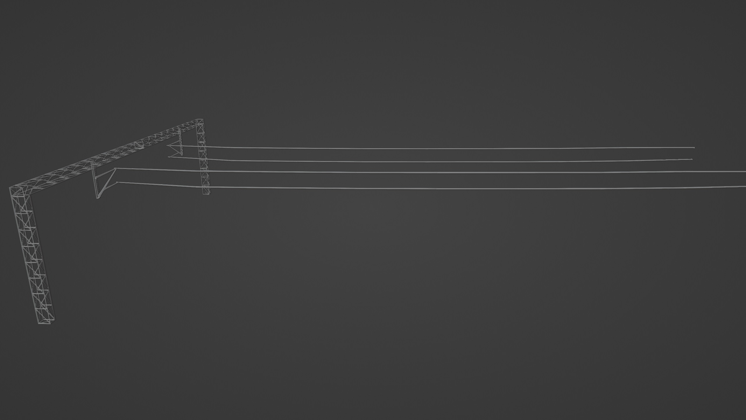 Railways Electric Post Low-poly 3D model_7