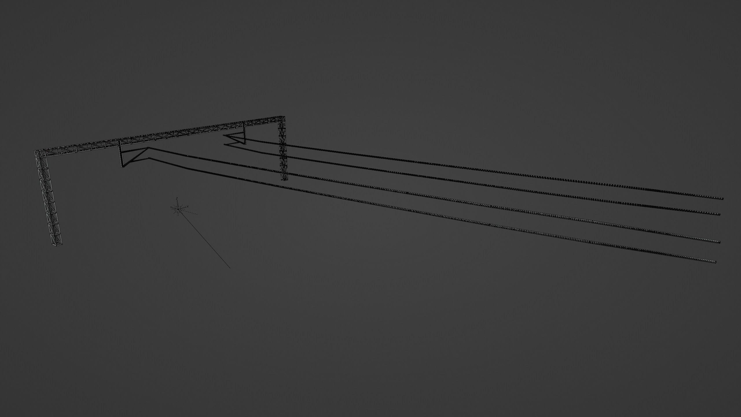 Railways Electric Post Low-poly 3D model_6