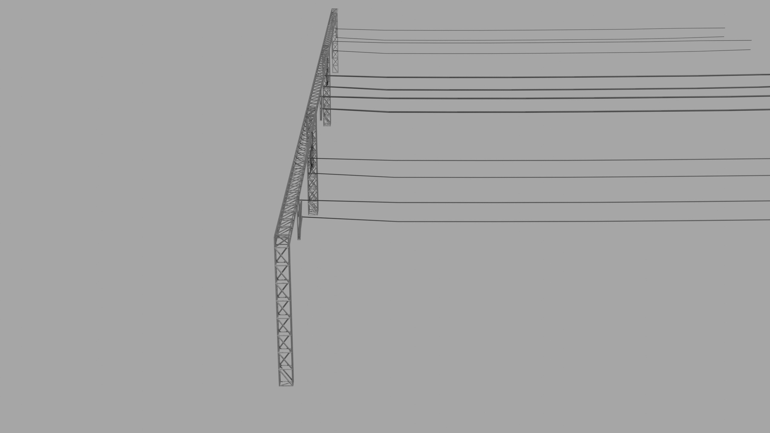 Railways Electric Post Low-poly 3D model_3