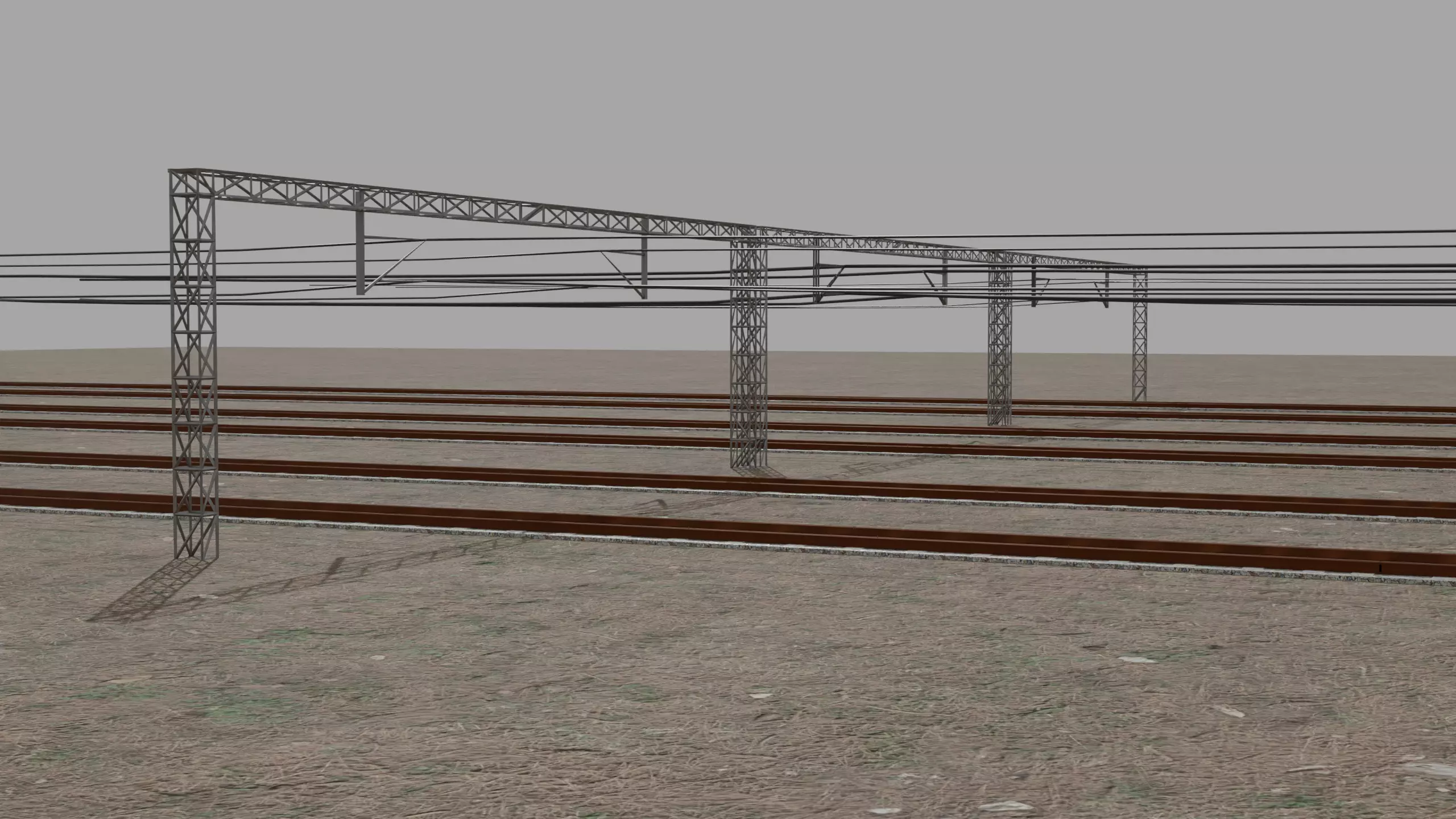 Railways Electric Post Low-poly 3D model_0