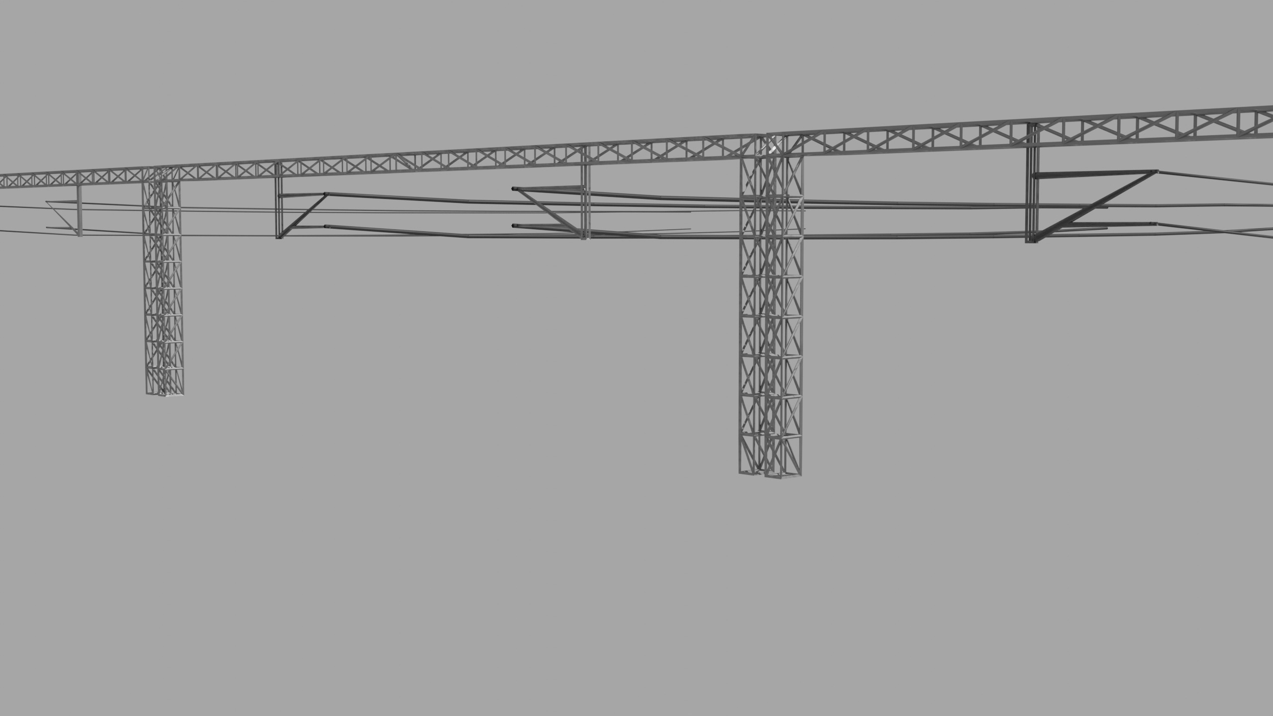 Railways Electric Post Low-poly 3D model_4