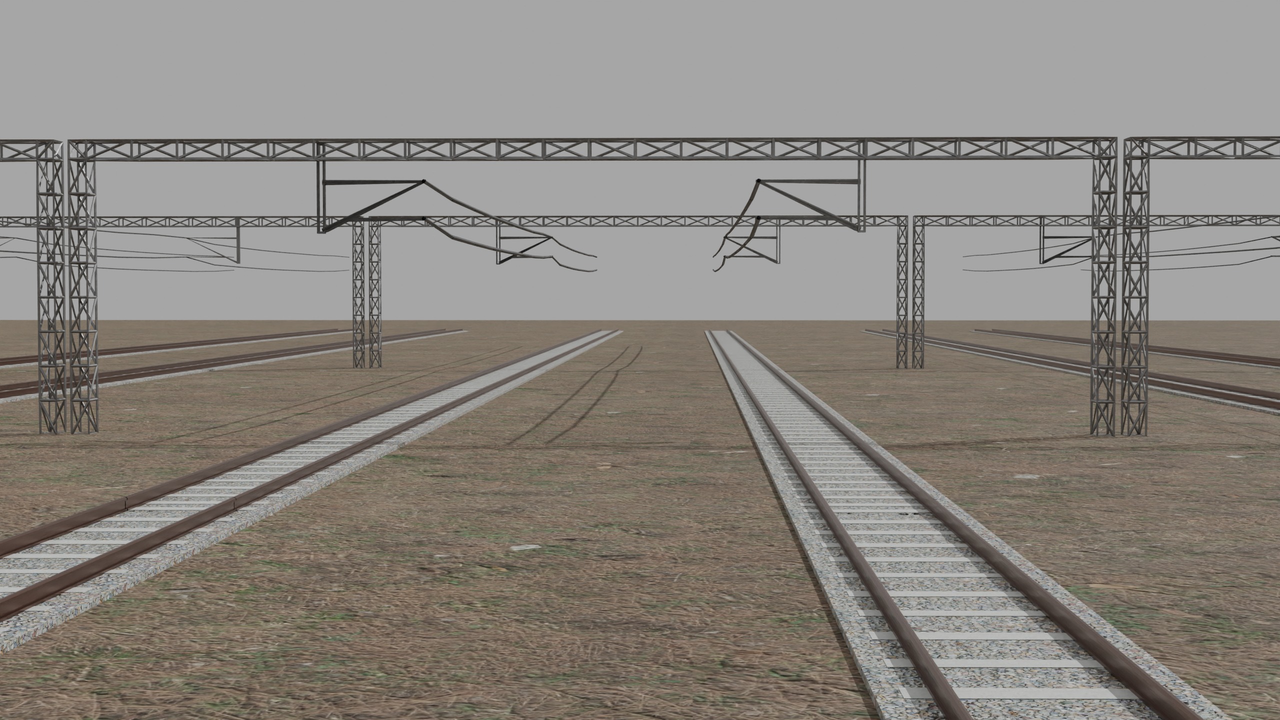 Railways Electric Post Low-poly 3D model_1