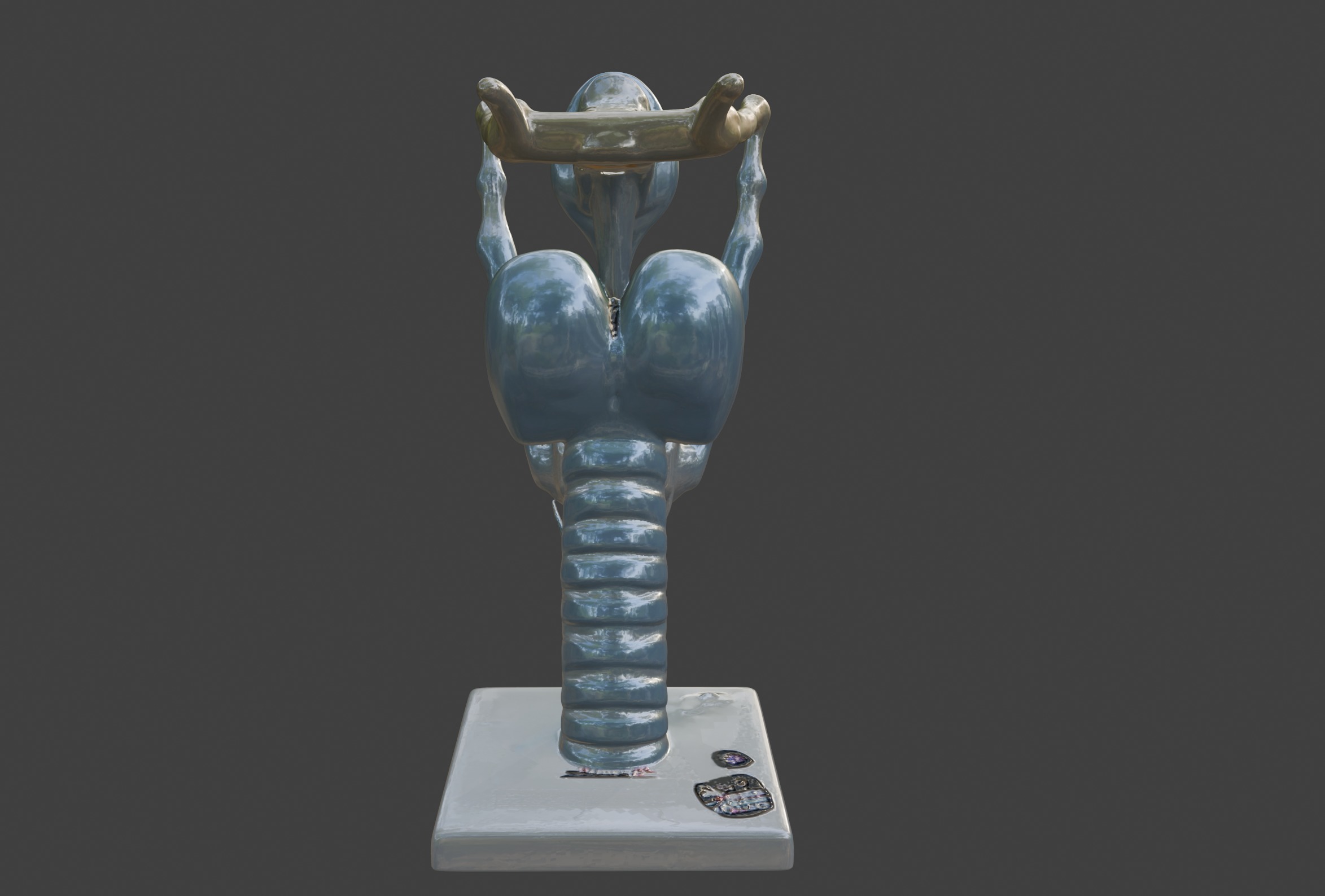 3D Model of Human Larynx Anatomy with Stand 3D print model_7
