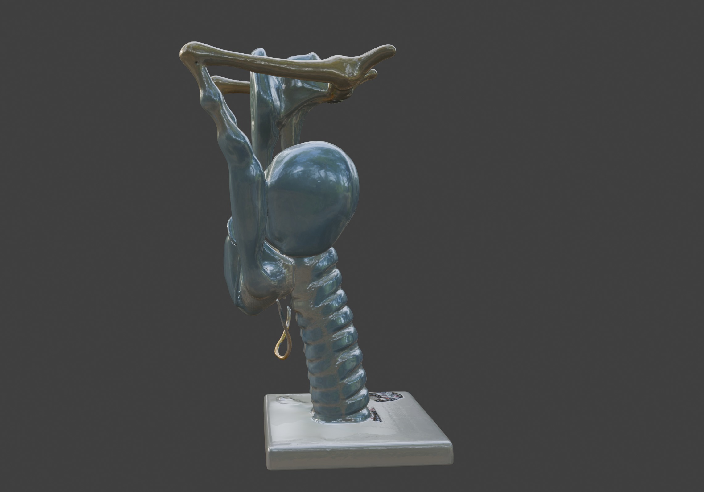 3D Model of Human Larynx Anatomy with Stand 3D print model_1