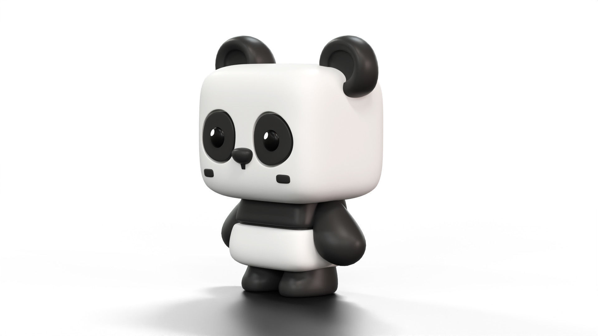 Stylized Cute Panda Character Low-poly 3D model_1