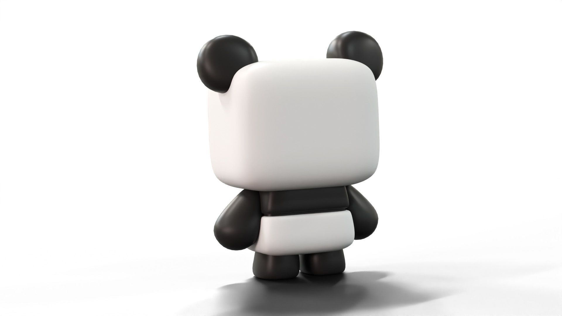 Stylized Cute Panda Character Low-poly 3D model_2