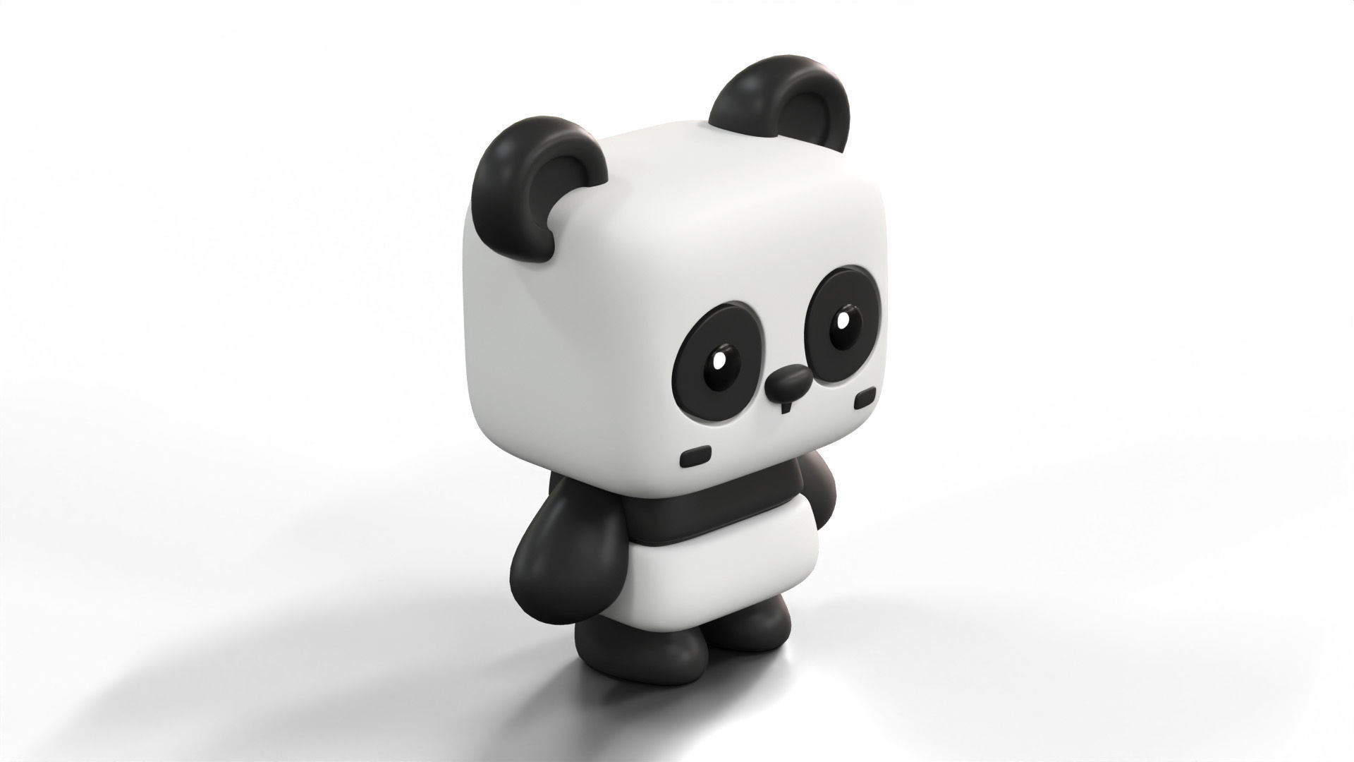 Stylized Cute Panda Character Low-poly 3D model_3