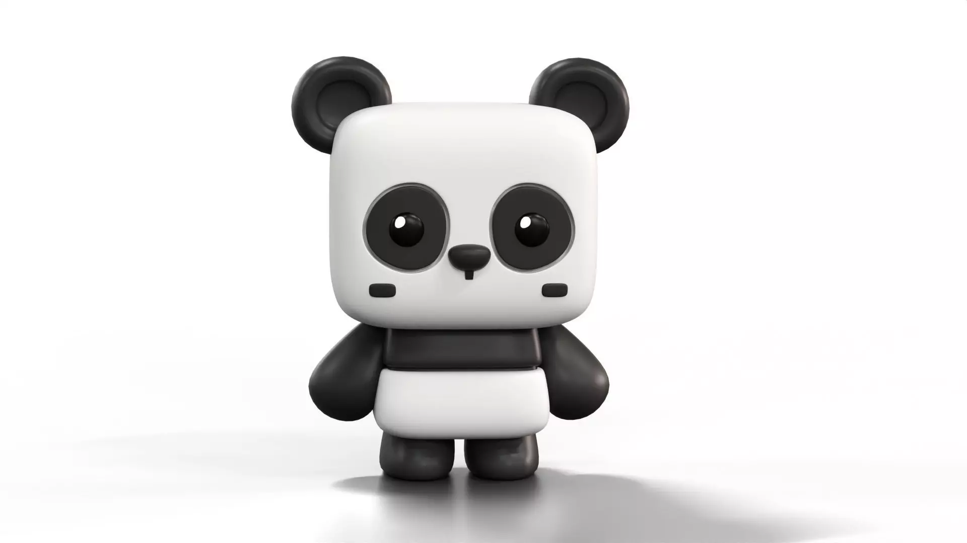 Stylized Cute Panda Character Low-poly 3D model_0
