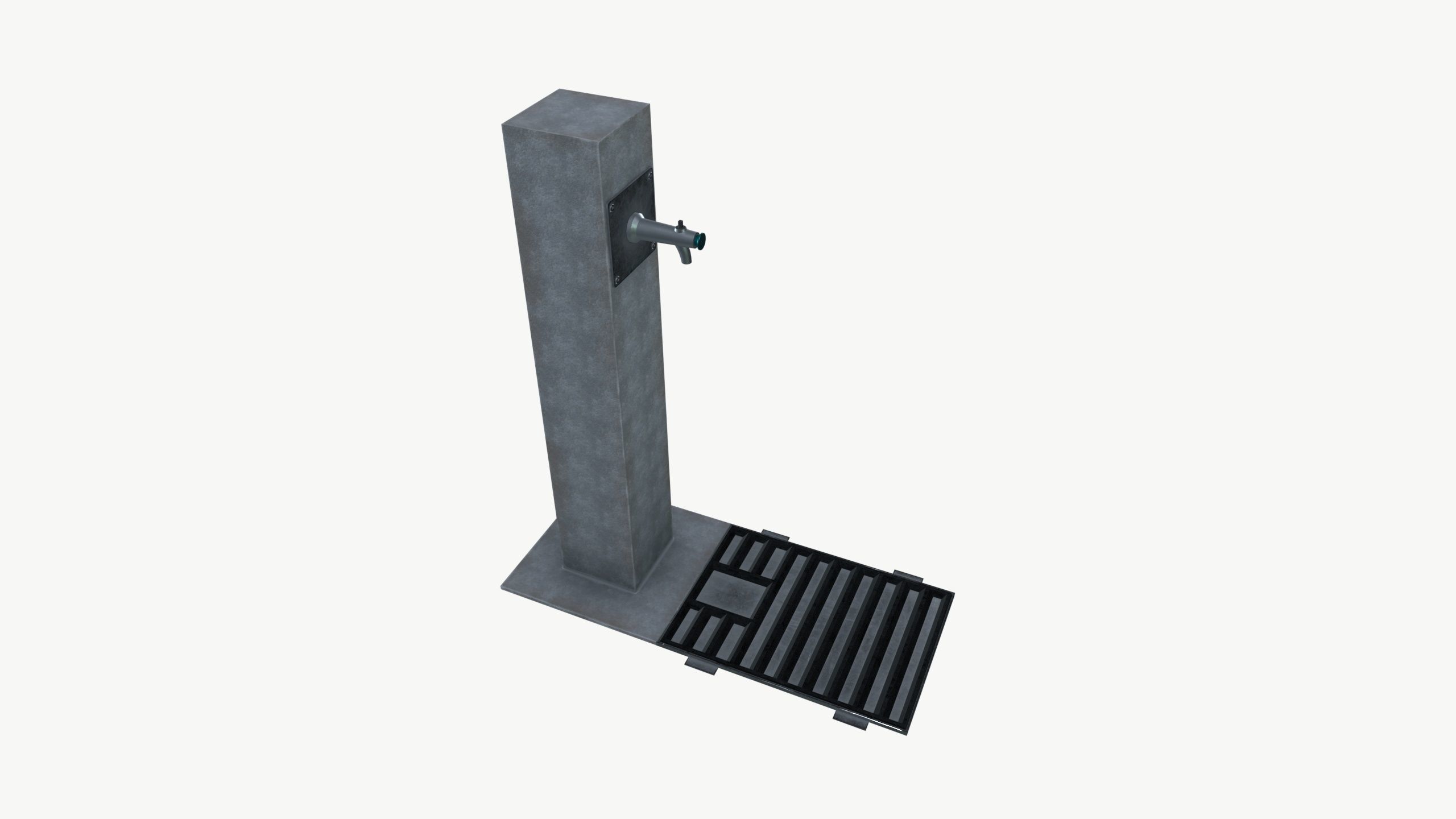 Drinking Fountain Low-poly 3D model_2