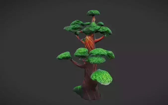 Verdant Whimsy Tree Game Ready 3D Model