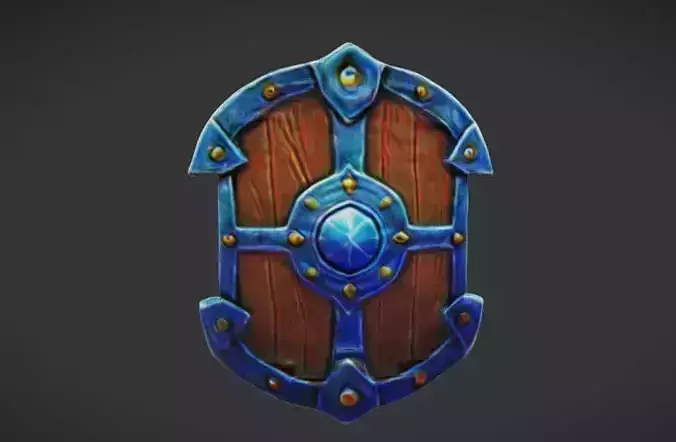 Wooden shield  Game Ready 3D Model