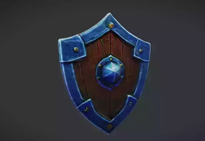 Wooden shield  Game Ready 3D Model