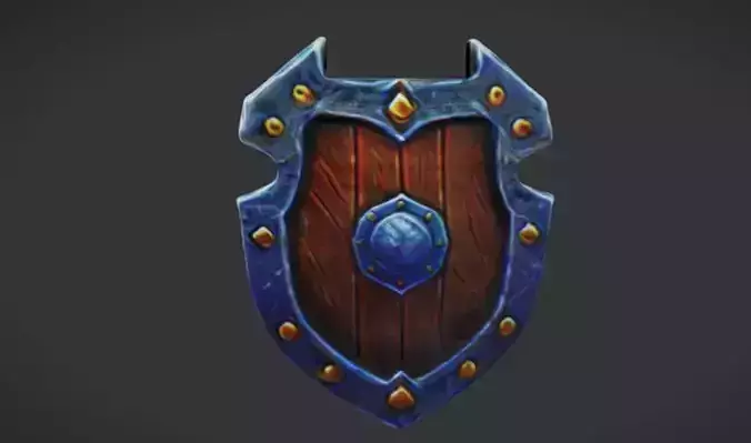 Wooden Shield Game Ready 3D Model
