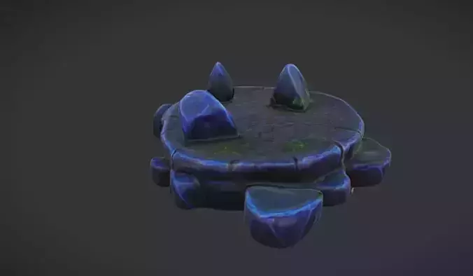 Rock Platform Game Ready 3D Model
