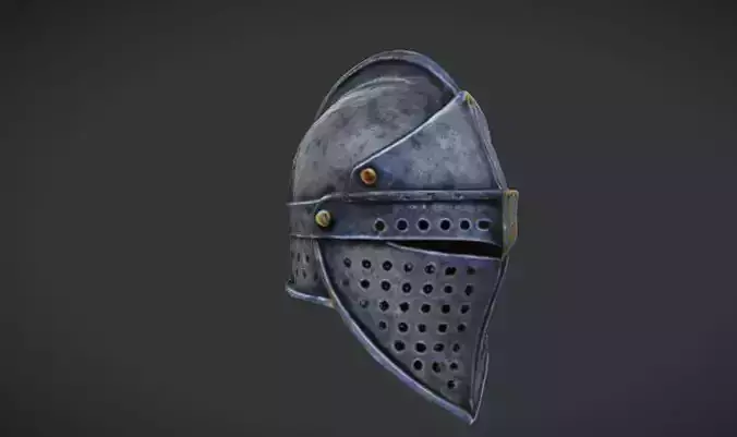Medieval Sentinel Helmet Game Ready 3D Model
