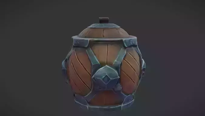 Medieval Barrel Design Game Ready 3D Model