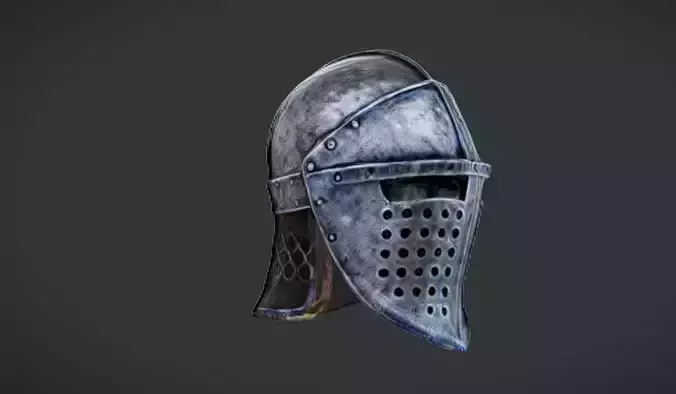 Knight Helmet Game Ready 3D Model